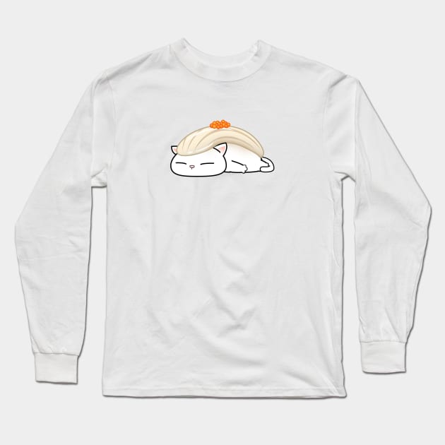 Chubby Cat Ika Sushi Long Sleeve T-Shirt by Takeda_Art